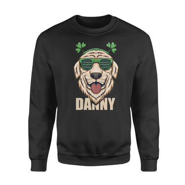 Personalized St. Patrick Gift Idea - Coolest Golden Retriever Dog - Standard Crew Neck Sweatshirt